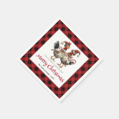 Quirky holiday chickens napkin set name personaliz スタンダードカクテルナプキン (角)