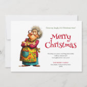 Quirky Holiday Woman Digital Custom Christmas Card シーズンカード (正面)