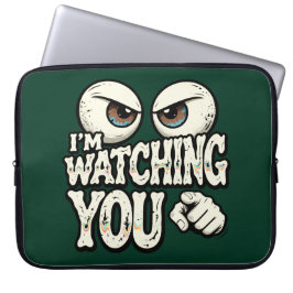 Quirky "I'M WATCHING YOU" Retro Eyes Laptop Sleeve ラップトップスリーブ