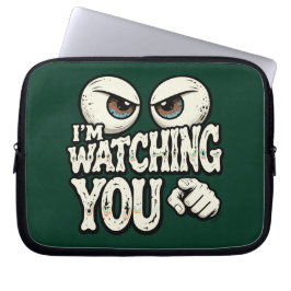 Quirky "I'M WATCHING YOU" Retro Eyes Laptop Sleeve ラップトップスリーブ