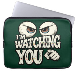 Quirky "I'M WATCHING YOU" Retro Eyes Laptop Sleeve ラップトップスリーブ