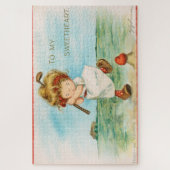 Quirky Kitschy Golf Themed Valentine, circa 1915 ジグソーパズル (縦)