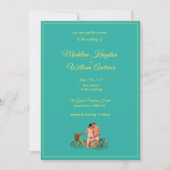 Quirky Kitschy Retro Photo Wedding Invitation カード (正面)