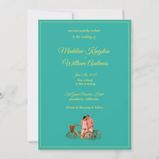 Quirky Kitschy Retro Photo Wedding Invitation カード (正面)