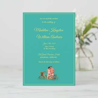 Quirky Kitschy Retro Photo Wedding Invitation カード