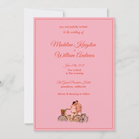 Quirky Kitschy Retro Photo Wedding Invitation カード (正面)