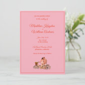 Quirky Kitschy Retro Photo Wedding Invitation カード (スタンド正面)