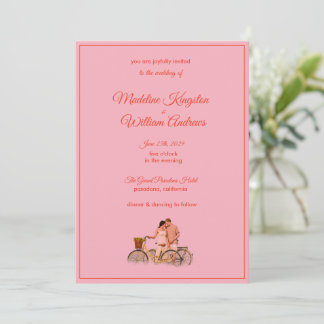 Quirky Kitschy Retro Photo Wedding Invitation カード