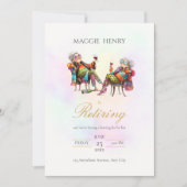 Quirky Lady Retirment Party Invitation 招待状 (正面)