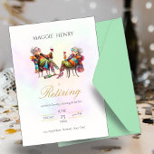 Quirky Lady Retirment Party Invitation 招待状