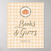 Quirky Little Pumpkin Baby Shower Books Gifts ポスター (正面)