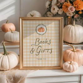 Quirky Little Pumpkin Baby Shower Books Gifts ポスター
