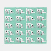 QUIRKY MICROSCOPE PATTERN フリースブランケット (正面(横))