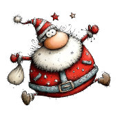 Quirky Minimalist Santa Holiday Celebration Card 招待状