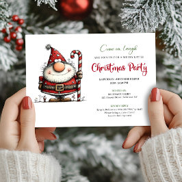 Quirky Modern Santa Claus Holiday Party Invite 招待状