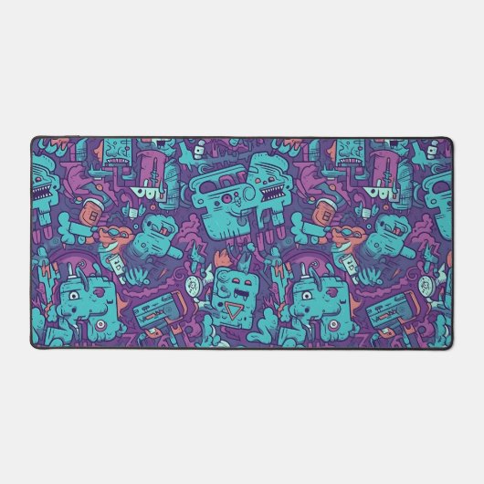 Quirky Monster Doodle Delight デスクマット (正面)