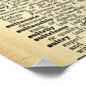 Quirky Moose Apples Antique Dictionary Page Art ポスター (角)