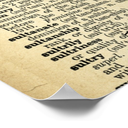 Quirky Moose Apples Antique Dictionary Page Art ポスター (角)