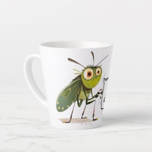 Quirky Mosquito Funny Coffee Quote カフェラテマグ (左アングル)