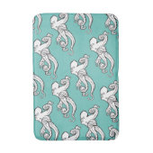 Quirky Octopus Sketches Pattern Teal バスマット (正面縦)