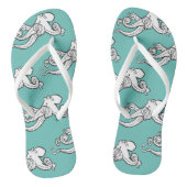 Quirky Octopus Sketches Pattern Teal ビーチサンダル (ソール)
