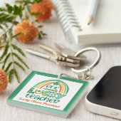 Quirky One Lucky Teacher St Patrick's Day キーホルダー (正面右)