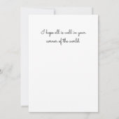 Quirky Orange Cat at a Window Hello Flat カード (裏面)