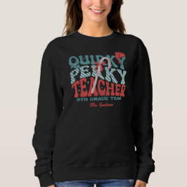 Quirky Perky Teacher Christmas Retro スウェットシャツ