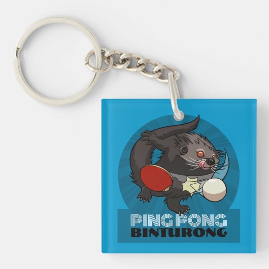 Quirky Ping Pong Binturong Table Tennis Player キーホルダー (正面)