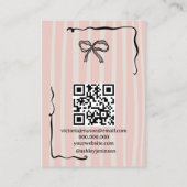 Quirky Pink Hand-Drawn Bow Jewelry Earring 名刺 (裏面)