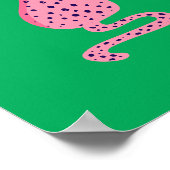 Quirky Pink Leopard Green Aesthetic ポスター (角)