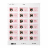 Quirky Pink & Red Whimsical Bow Happy Holidays ラベル (フルシート)