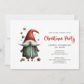 Quirky red green Christmas party invitation card 招待状 (正面)