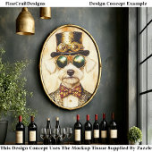 Quirky Regal Steampunk Dog Portrait EA6 Decoupage 薄葉紙