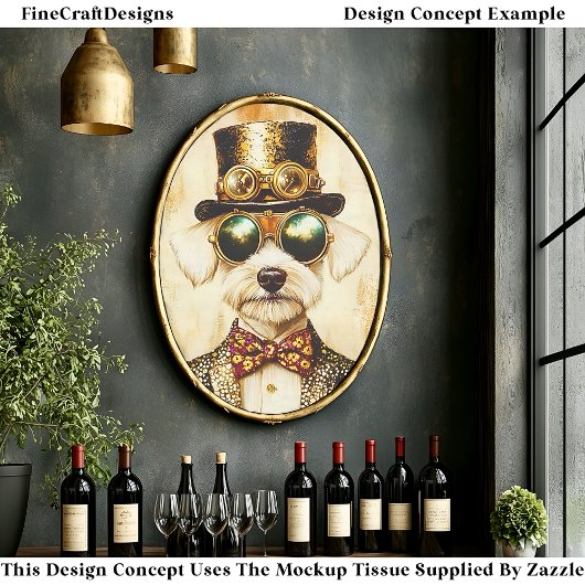 Quirky Regal Steampunk Dog Portrait EA6 Decoupage 薄葉紙