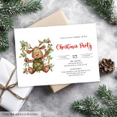 Quirky Reindeer modern chic Christmas invitation 招待状