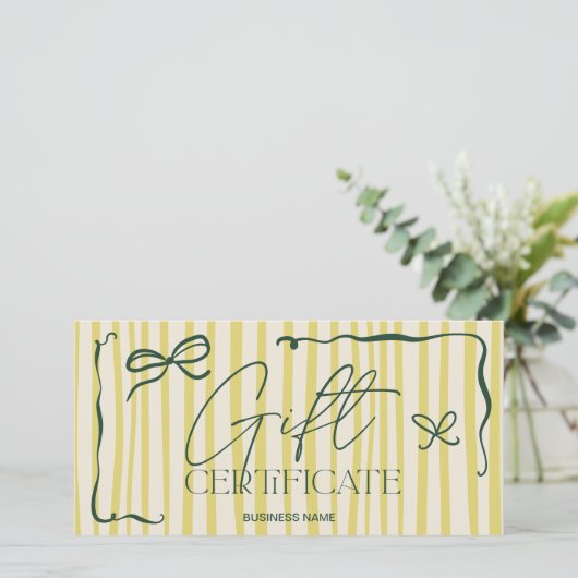 Quirky Retro Citrus HandDrawn Bow Gift Certificate (スタンド正面)