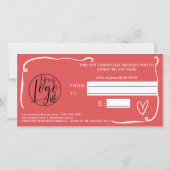 Quirky Retro Coral Red Christmas Gift Certificate (裏面)