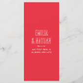 Quirky Retro Love Struck Hand Drawn Cupid Wedding メニュー (裏面)