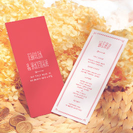 Quirky Retro Love Struck Hand Drawn Cupid Wedding メニュー