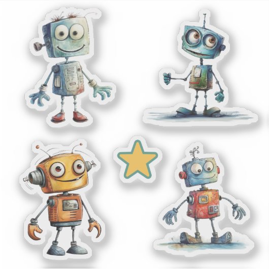 Quirky Robots (9 - 12) シール (正面)