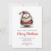 Quirky Santa Cartoon Festive Christmas Greeting シーズンカード (正面)