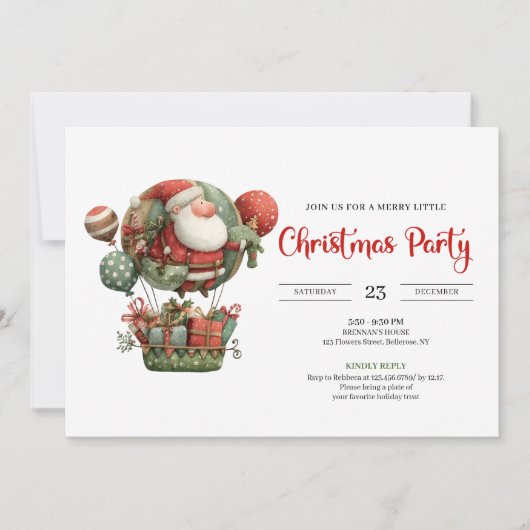 Quirky Santa Claus Classic Holiday Celebration  招待状 (正面)