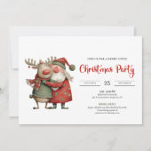 Quirky Santa Claus modern festive holiday invite 招待状 (正面)