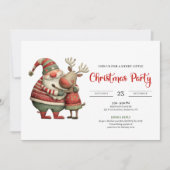 Quirky Santa Claus Watercolor Editable Kids Party  招待状 (正面)