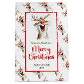 Quirky Santa Claus watercolor festive gift bag  ミディアムペーパーバッグ (正面)