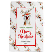 Quirky Santa Claus watercolor festive gift bag  ミディアムペーパーバッグ (裏面)