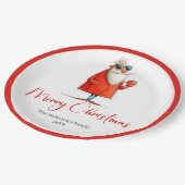Quirky Santa Claus Watercolor Kids Party Plates ペーパープレート (アングル)