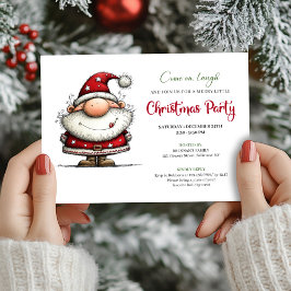 Quirky Santa Hand Lettering Christmas Invitation 招待状
