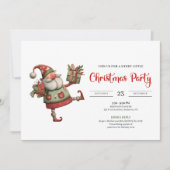 Quirky Santa Watercolor Kids Celebration Party  招待状 (正面)